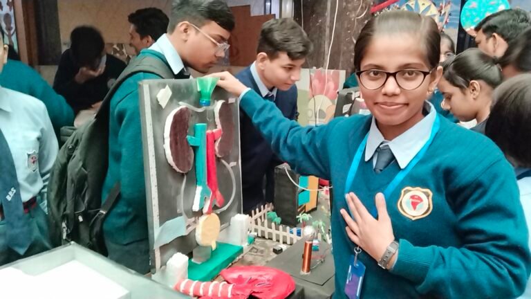 Students presenting at the Science Exhibition
