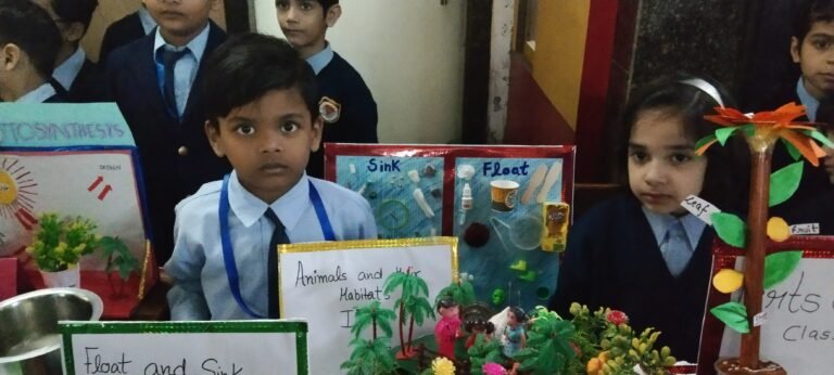 Students at the Science Exhibition display